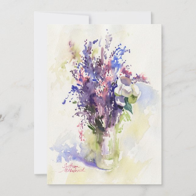 Convite Gentle Floral Composition – Hand-Painted  (Frente)
