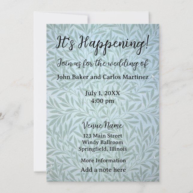 Convite Gentle Leaves Wedding Invitation (Frente)
