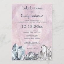 Geodo e Pedras Preciosas em Casamento em Aquarela 