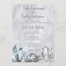 Convite Geodo & Pedras Preciosas em Casamento com Aquarela