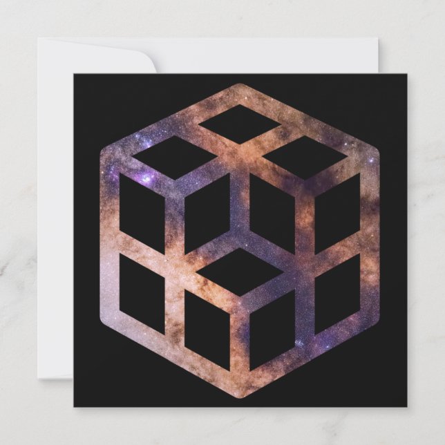 Convite Geometria Astro da Grade de Cubo Espacial (Frente)