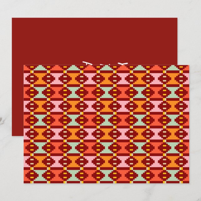 Convite Geometria Boho Moderna (Frente/Verso)