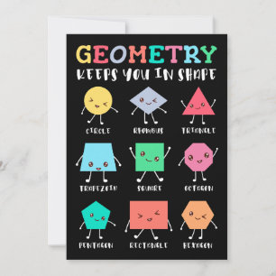 Convite Geometria mantém você em forma - Humor de Matemáti