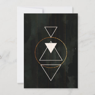 Convite Geometria Sagrada Boho Elegante Círculos Triângulo