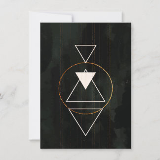Convite Geometria Sagrada Boho Elegante Círculos Triângulo