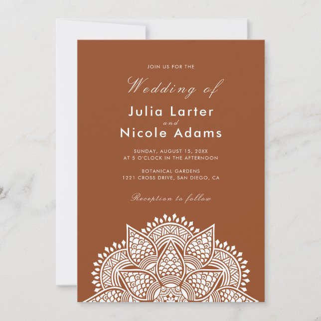 Convite Geometric Glittering Metallic Luxury Wedding (Frente)