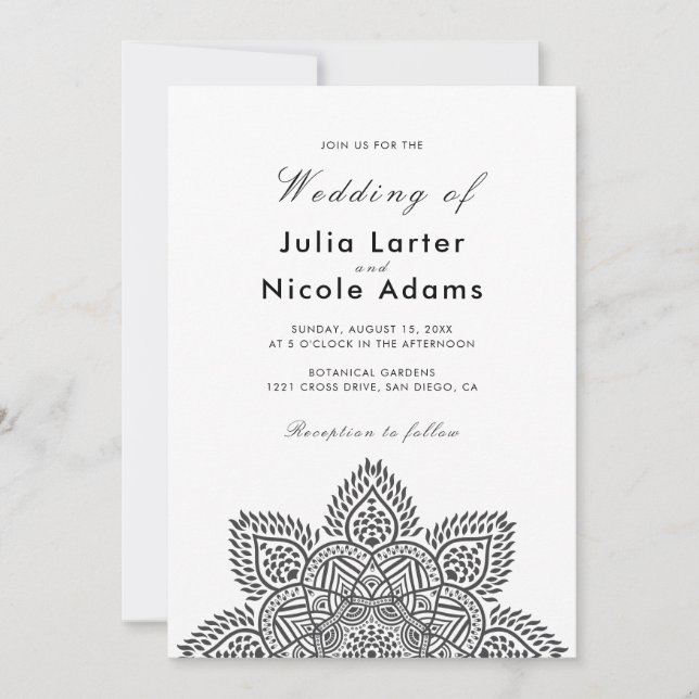 Convite Geometric Glittering Metallic Luxury Wedding Invit (Frente)