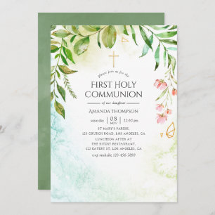 Convite Geométrico Crystal Greenerion Santa Comunhão