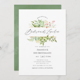 Convite Geométrico Crystal Greenery Bridesmaids Luncheon