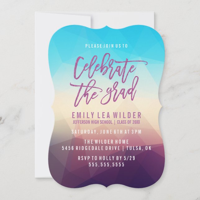 Convite Geométrico | Festa de formatura (Frente)