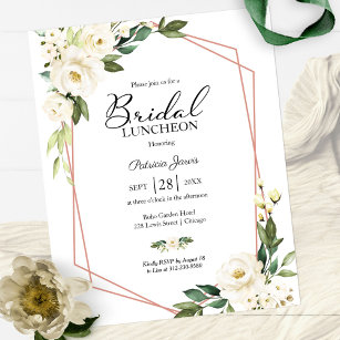 Convite Geométrico Floral Bridal