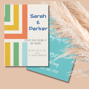 Convite Geométrico Moderno para Casamento