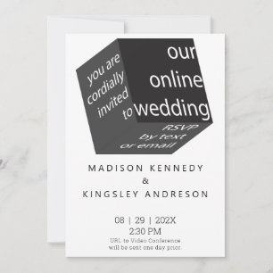 Convite Geométrico Novo Cubo Preto Épico de Alta Tecnologi