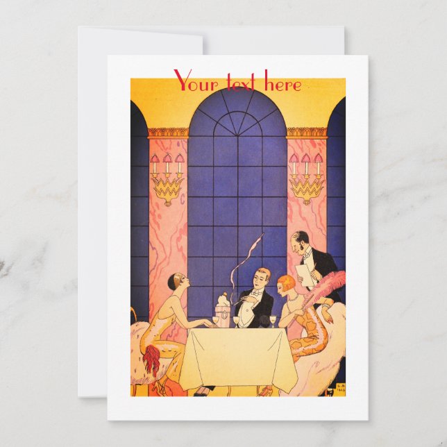 Convite George Barbier Vintage Fashion (Frente)