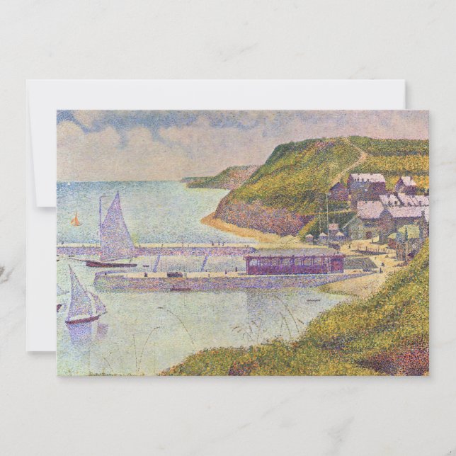 Convite Georges Seurat - Port-en-Bessin em High Tide (Frente)