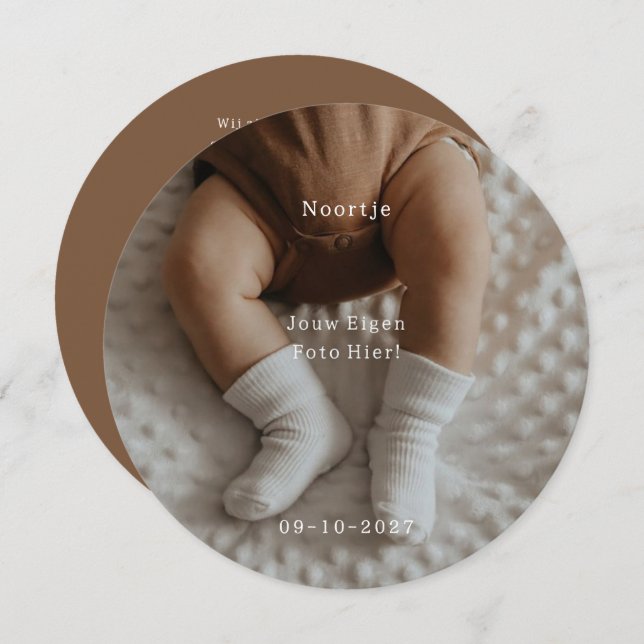 Convite Gepersonaliseerd Geboortekaartje Met Eigen Foto. (Frente/Verso)