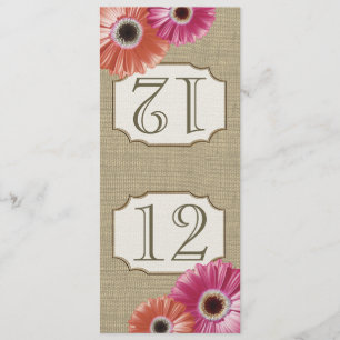 Convite Gerbera Daisy Pink e Coral Table Number