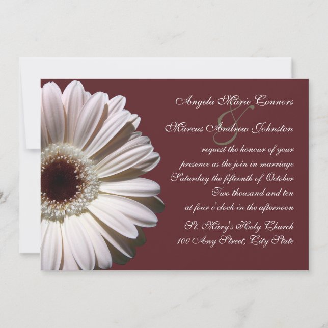 Convite Gerbera Daisy Wedding (Frente)