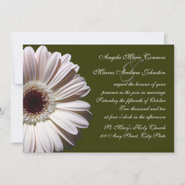 Convite Gerbera Daisy Wedding (Frente)