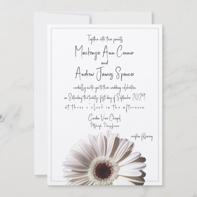 Convite Gerbera Daisy Wedding (Frente)