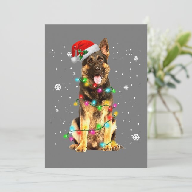 Convite German shepherd Cão Árvore Natal Doce Natal Xmas (Em pé/Frente)