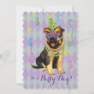 Convite German shepherd do carnaval