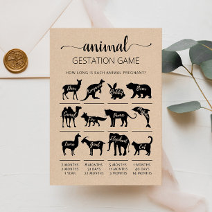 Convite Gestação animal com placa de Chá de fraldas de res