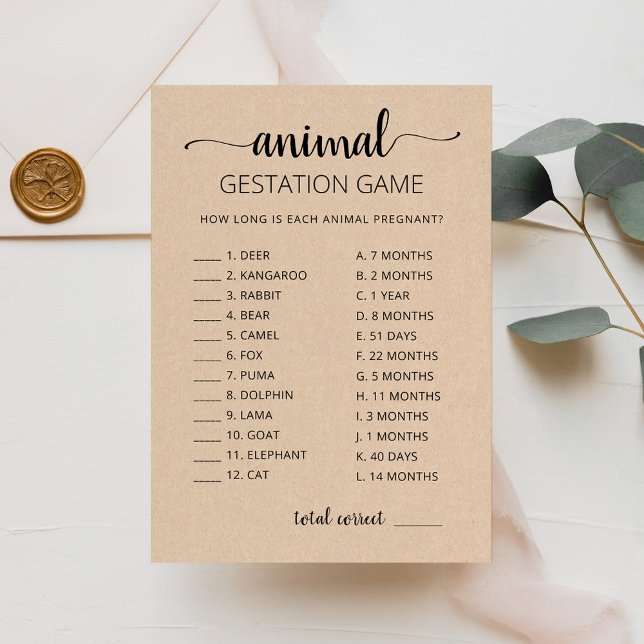 Convite Gestação animal com placa de Chá de fraldas de res (Criador carregado)