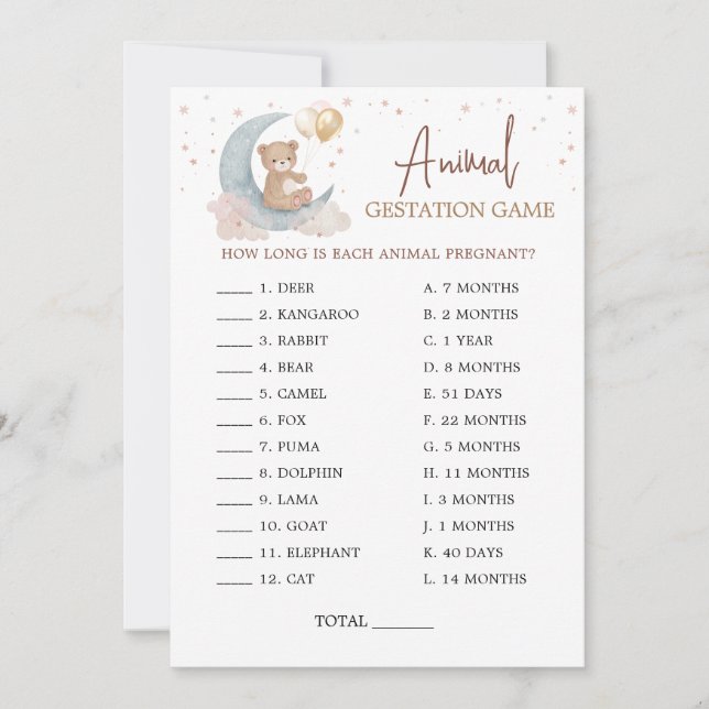 Convite Gestação animal sobre a placa de Chá de fraldas da (Frente)