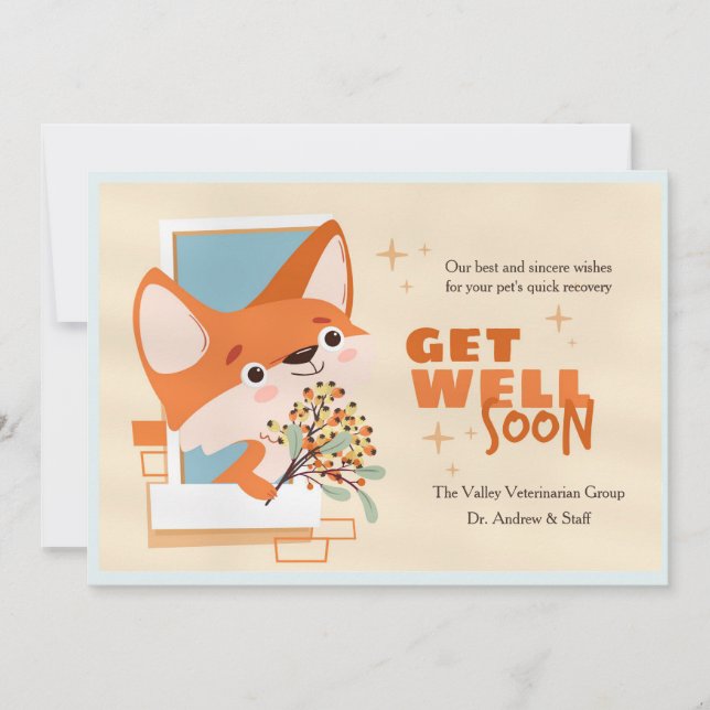 Convite Get Well Soon Little Fox Card (Frente)