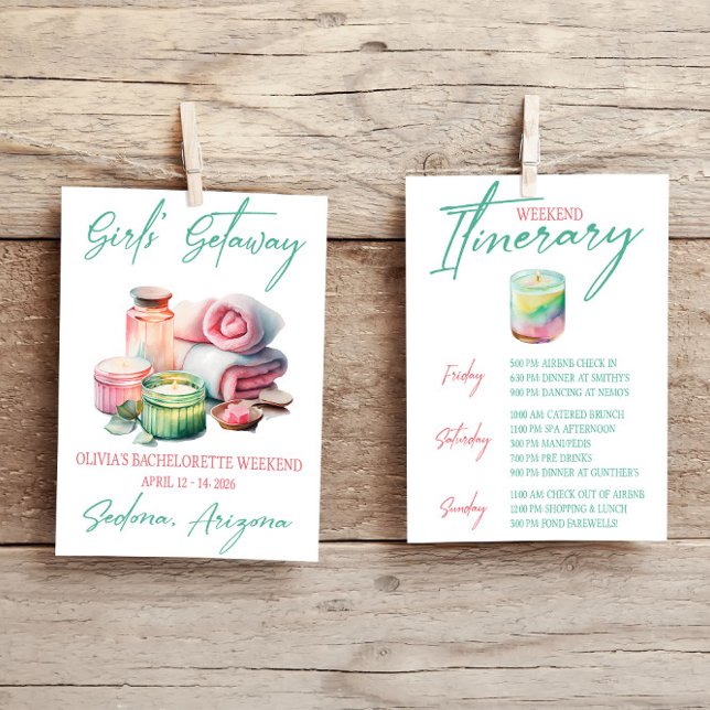 Convite Getaway, Spa, Bachelorette Weekend Party (Criador carregado)