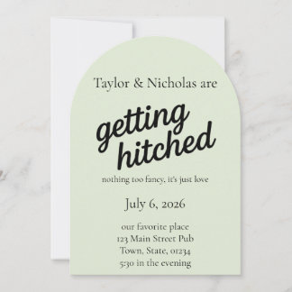 Convite "Getting Hitched" Wedding Elopement Invitation