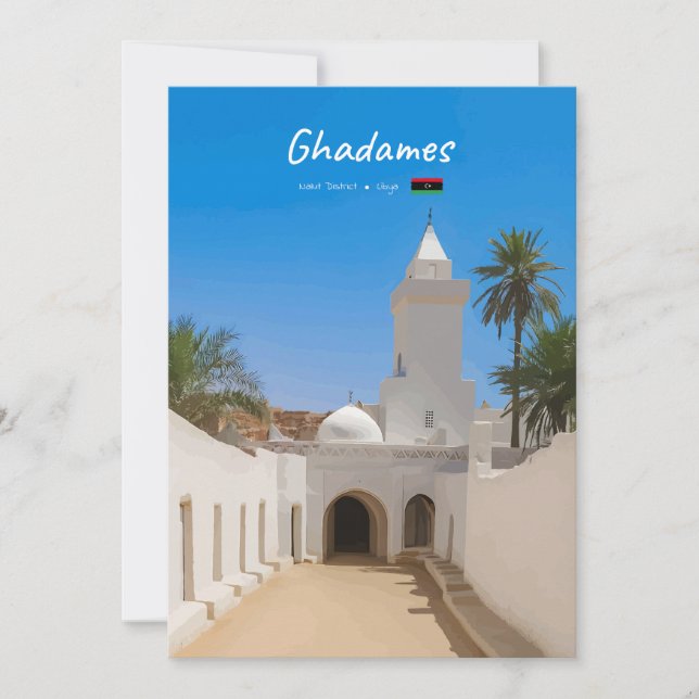 Convite Ghadames, Líbia - Mesquita Branca (Frente)