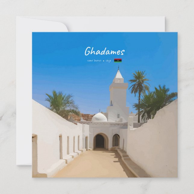 Convite Ghadames, Líbia - Mesquita Branca (Frente)