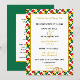 Convite GHANA MAPA com Casamento Gana de Script Elegante