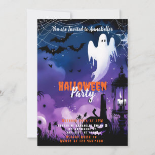 Convite Ghost Bats Sky Halloween