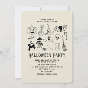 Convite Ghost Black Cat Bat do Partido das Halloween