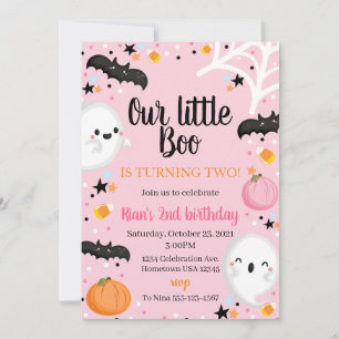 Convite Ghost Halloween Aniversário Convidar Festa Spookt