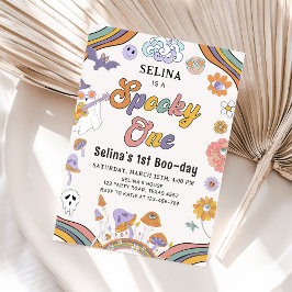Convite Ghost Halloween Spooky One Groovy primeiro anivers
