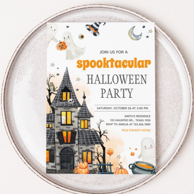 Convite Ghost Spooktacular Festa de Halloween (Spooktacular Ghost Halloween Party Invitation)