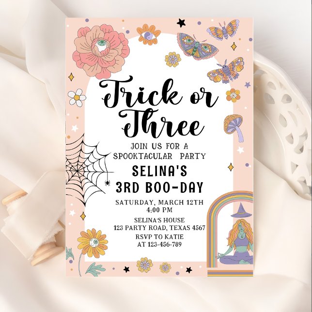 Convite Ghost Trick Spooky ou três aniversário de 3 anos d (Criador carregado)