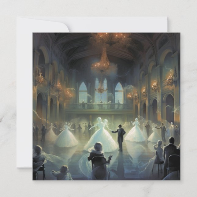 Convite Ghosted Mascarada Ball: Mascarada do Fantasma (Frente)