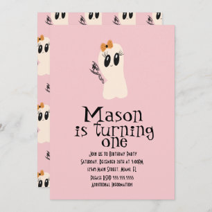 Convite Ghoul Doodle Bonito Halloween Qualquer Idade Noite