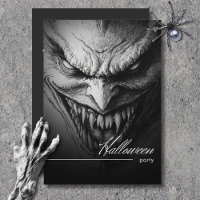 Ghoulish Gargoyle Black & White Halloween Party