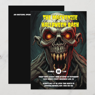 Convite Ghoulish ghoul assustador adultos da festa do Dia 