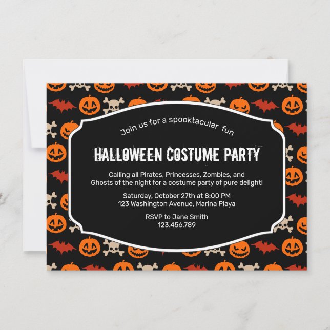 Convite Ghoulish Things of Halloween Costume Invitation (Frente)