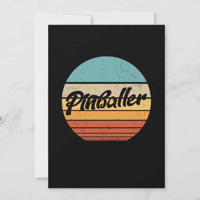 Convite Gift de Pinball Clássico Retro Engraçado (Frente)