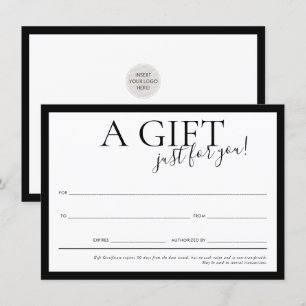 Convite GIFT VOUCHER elegant modern business black
