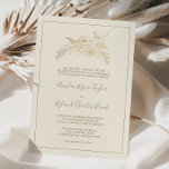 Convite Gilded Floral | Casamento Formal Dourado<br><div class="desc">Este convite de casamento para ouro floral é perfeito para um casamento elegante. A design do boho moderno apresenta um arranjo caprichoso de folhas desenhadas, folhas e botânicos, em forma de folhas, de folhas falsas em folha de ouro. Nota: Este design não apresenta folha de ouro real. É um gráfico...</div>