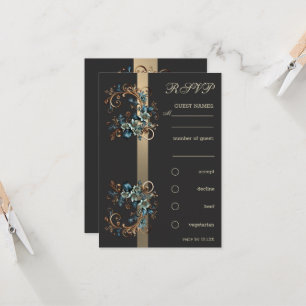 Convite Gilded Floral Elegance RSVP
